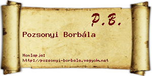 Pozsonyi Borbála névjegykártya