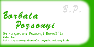 borbala pozsonyi business card